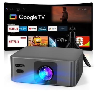 H5 Projector with Built-In Netflix and Google TV, Native 1080P Officially Licens