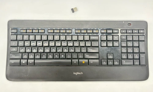 Logitech K800 Illuminated Lit Up Wireless Keyboard With Dongle - Black Used