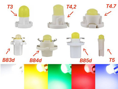 T3 T4.2 T4.7 T5 B83d B84d B85d LED Tachobeleuchtung Tacho Weiß Rot Blau Gelb 12V