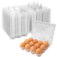 60 Pack Egg Cartons Cheap Bulk 1 Dozen Clear Empty Egg Cartons for Chicken Eg...