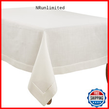 Saro Lifestyle Hemstitched Border Tablecloth Ivory 70X180 6300.I70180B