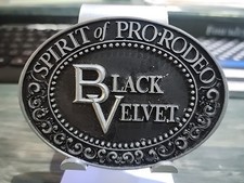 Vintage Black Velvet Spirit of Pro Rodeo Blended Canadian Whiskey Belt Buckle