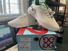 NEW G/FORE MG4 O2 Perforated Golf Shoe Snow/Green Size 10 M