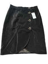 Vintage Valentino Miss V Black Velvet Skirt Pencil Skirt 12 - 46