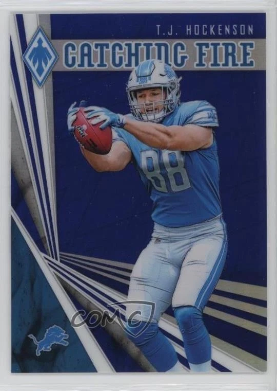 TJ Hockenson Panini Phoenix Catching Fire #9 Gold 1/1