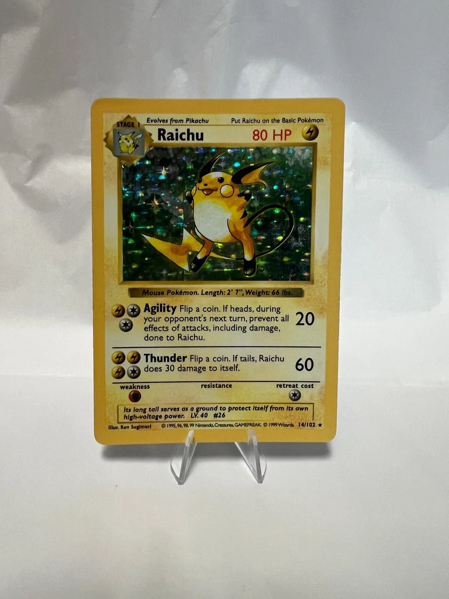 Raichu Pokémon TCG Shadowless Individual Collectible Card Game