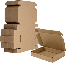 50 Pack 6X4X1 Inches Small Shipping Boxes, Brown Corrugated Cardboard Boxes, Mov