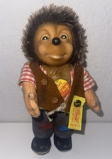 Vintage STEIFF MECKI HEDGEHOG with Original Tag 1980s Toy GREAT