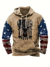 American Flag Pattern All Over Print Hoodie