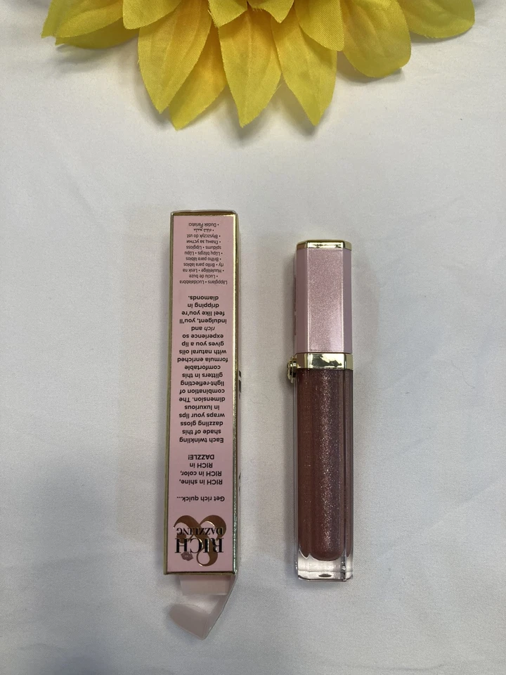 Too Faced Rich & Dazzling High-Shine Sparkling Lip Gloss RAISIN THE ROOF NIB - Image 2 of 4