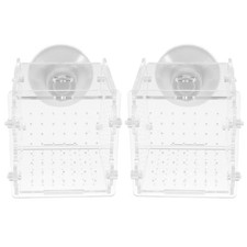 2 Pcs Acrylic Fish Isolation Box for Aquarium Guppy Breeding Isolator Tank