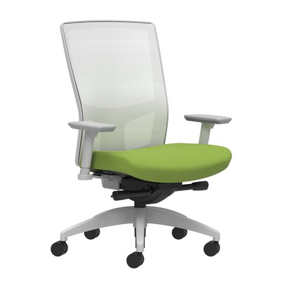 Union & Scale Workplace2.0 Fabric Task Chair Pear Integrated Lumbar 2D Arms