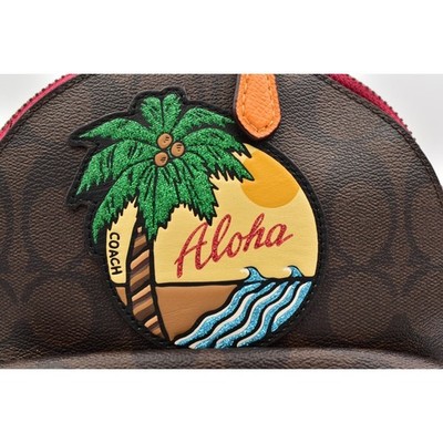 Coach Aloha Mini Backpack Hawaiian Hawaii Rare Leather Canvas Red