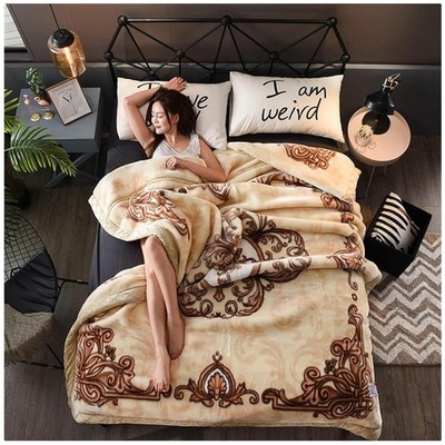 Korean Mink Blanket 59''x79'' - Plush Reversible Throw