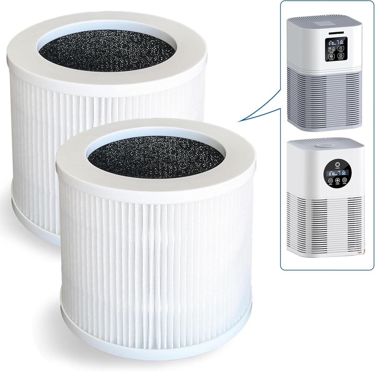 2 Pack A1 Replacement HEPA Filter For VEWIOR Air Pu-rifier AMEIFU AP01W Filter