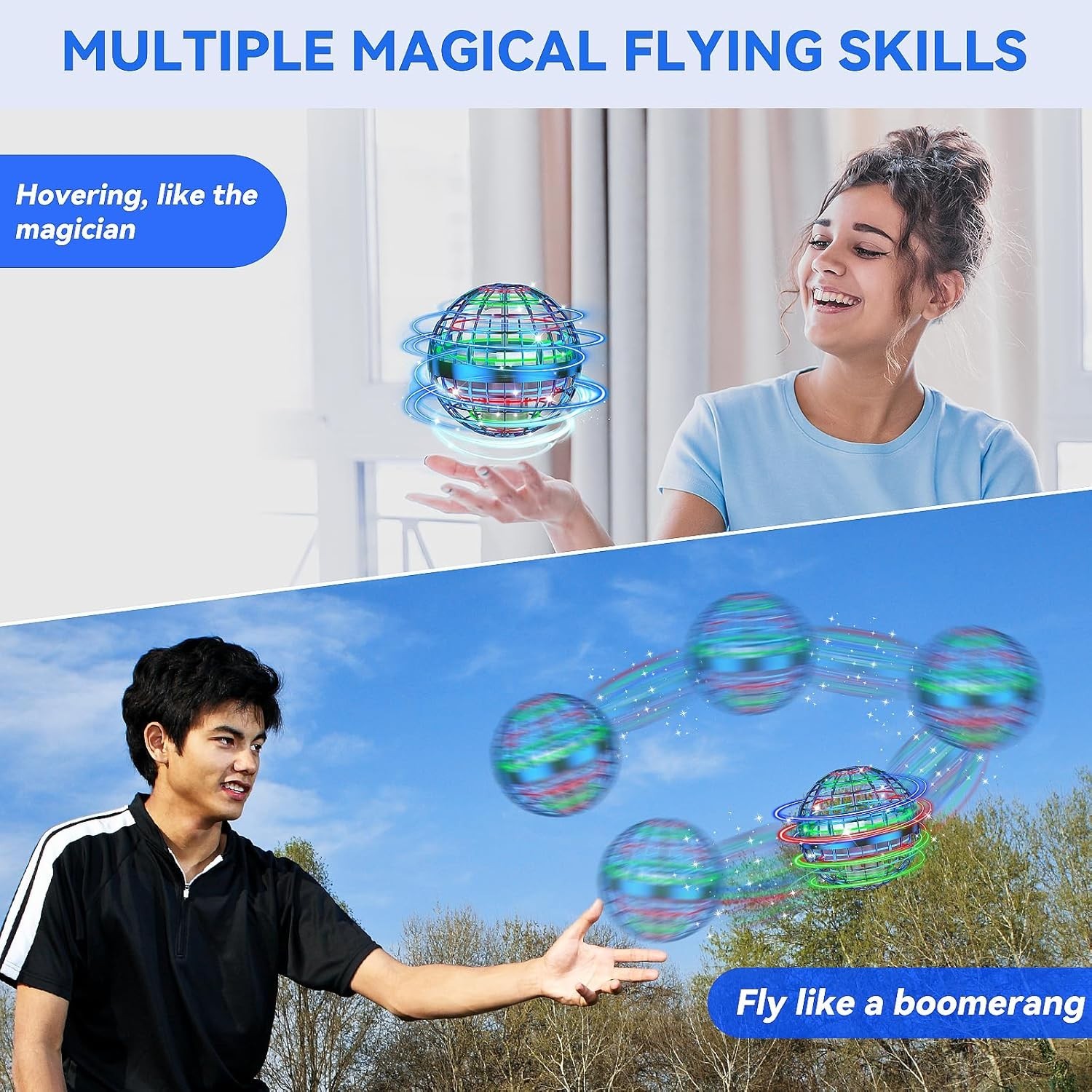 2025 AI Flying Orb Ball Toy, Cosmic Globe Boomerang Hover Ball Galactic Fidge...