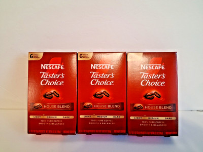 Nescafe Taster's Choice House Blend Instant Coffee Beverage Singles 3 Pack