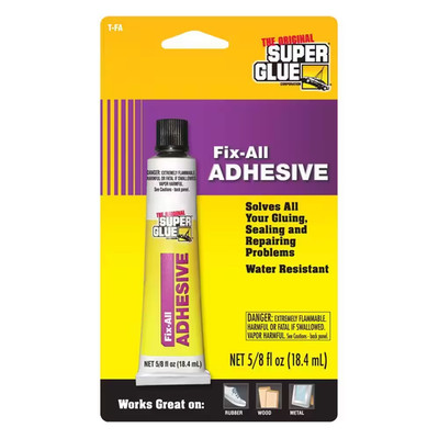 Fix All Adhesive Glue Sealant Repair 12 Pack Multi Surface Clear 0.625 oz Tubes