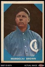 1960 Fleer #9 Mordecai Brown Cubs HOF 2 - GOOD