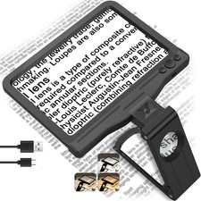 30X 6X Rechargeable Magnifying Glass for Reading, Large Full Page Magnifier with