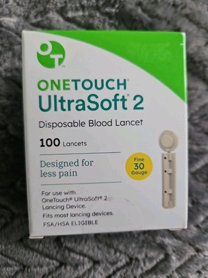 OneTouch Ultra Soft 100 Count Sterile Lancets SEALED NEW Exp 10/2028 30 Gauge