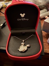 Disney Mickey Mouse Gold And Rhinestone Necklace