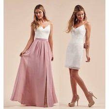 NWT Jasmine B2 Convertible Bridesmaid Gown 12 Removable Skirt Midi Mini B213061