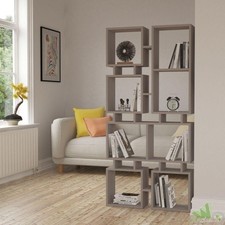 LIBRERIA BIFACCIALE SEPARè 8 CUBI TORTORA SCAFFALE MODERNO 79x24x166,5 h CM