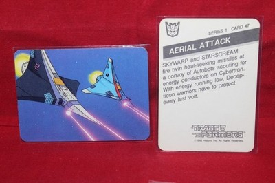 1985 Hasbro Transformers Card #47 Ariel Attack Starscream Skywarp Seekers