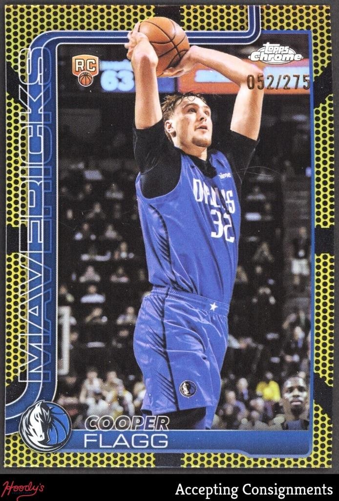2025 Topps Chrome Yellow Basketball Refractors #251 Cooper Flagg RC /275 ROOKIE