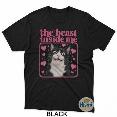The Beast Inside Me Funny Tuxedo Cat Meme T-Shirt