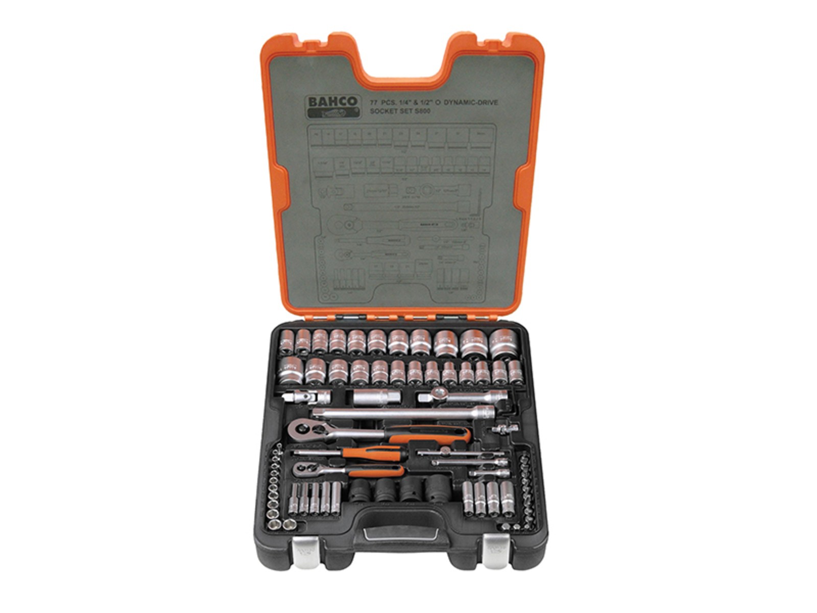 Bahco S800 Socket Set Of 77 Metric & Af 1.4 & 1.2In Drive - Image 3
