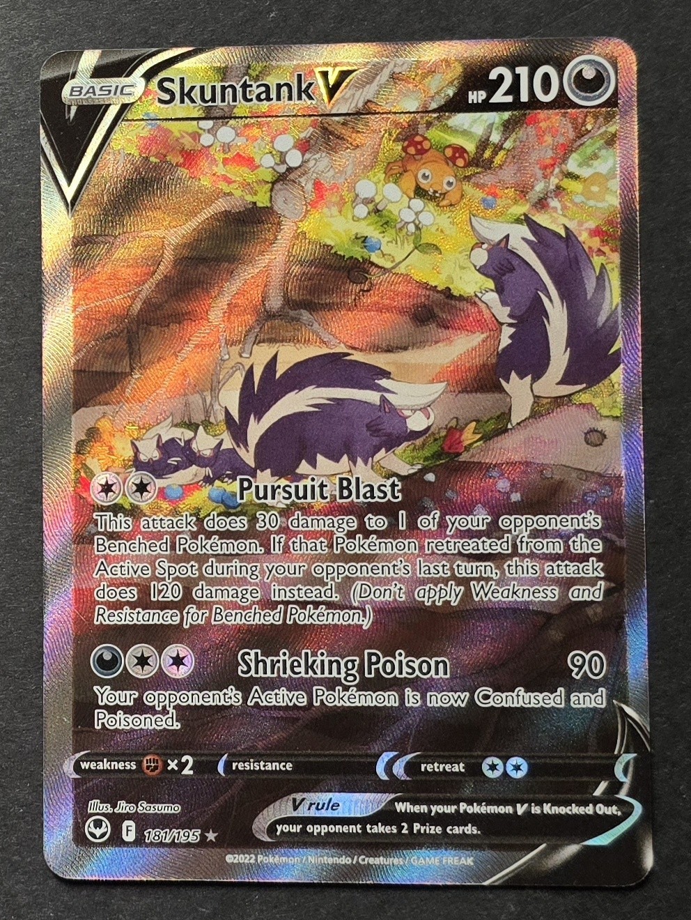 Skuntank V 181/195 Silver Tempest Alternate Art Full Art Pokemon Card NM