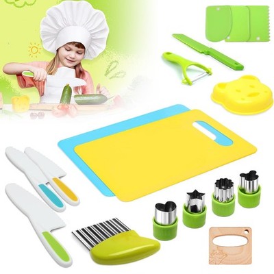 17-teilige Kinder Montessori Messer Set Küchenspielzeug Lernspielzeug Kochmesser