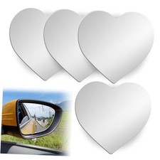 4 Pcs Heart Shaped Blind Spot Mirrors for Cars, Shatterproof Convex Glass with