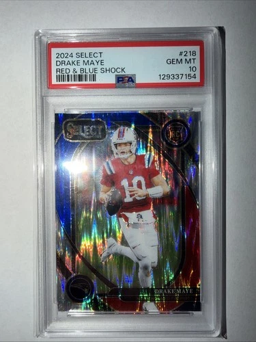 2024 PANINI SELECT DRAKE MAYE Red & Blue Shock PSA 10 #218 PATRIOTS