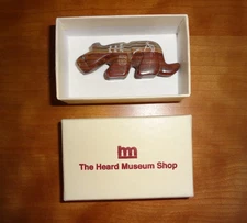 Vintage New Animal Stone Carving Mini Figurine Hippo from The Heard Museum Shop