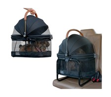 Pet Gear No-Zip View 360 Pet Carrier  Car Seat with Booster Seat Frame for S...