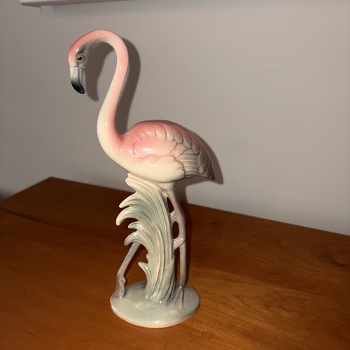 VTG Signed Brad Keeler Standing Pink Flamingo Marked No. 2. Height 9.75 Inches.