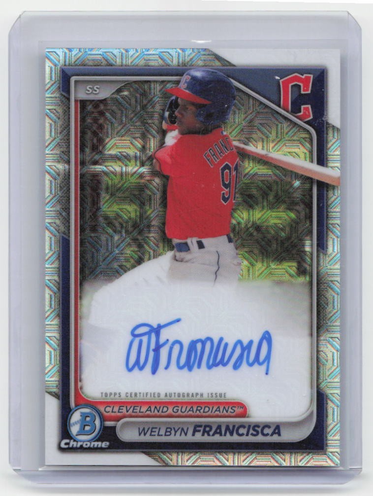 2024 Bowman #BMA-WF Welbyn Francisca Chrome Prospect Autographs Mojo Refractors