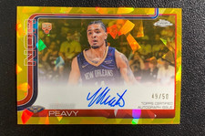 2025-26 Topps Chrome Sapphire Micah Peavy Auto RC Rookie Gold Refractor 49/50