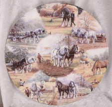 Royal Doulton Through Field & Furrow by Spencer Coleman shire horses 10" across