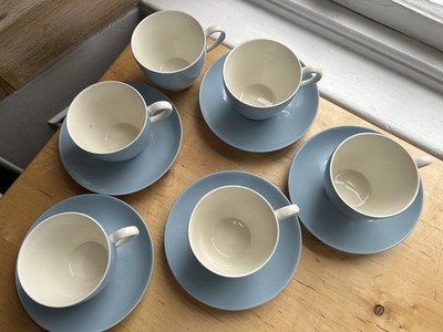 Vintage Wedgwood Summer Sky 5 x TASSEN & UNTERTASSEN + 1 Ersatzbecher