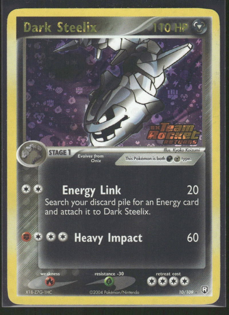 Dark Steelix 10/109 Rare Team Rocket Returns Pokemon Reverse Holo MP