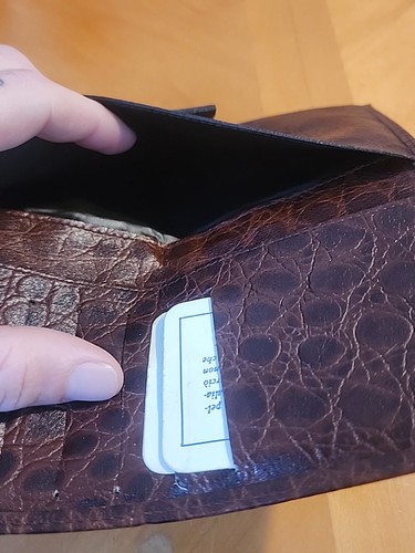 Vintage Genuine Leather Womens Wallet 7in Made In Italy Brown - Picture 7 of 7