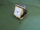 Europa 2 Jewels Wind Up Mechanical Clockwork Folding Travel Alarm Clock Germany