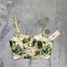 Danskin Sports Bra Floral Print Small Removable Cups Activewear Top NWT