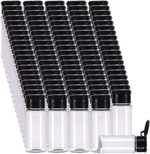 Empty Plastic Spice Bottles Set - 100 Pcs 2.5 oz, For Seasoning &
