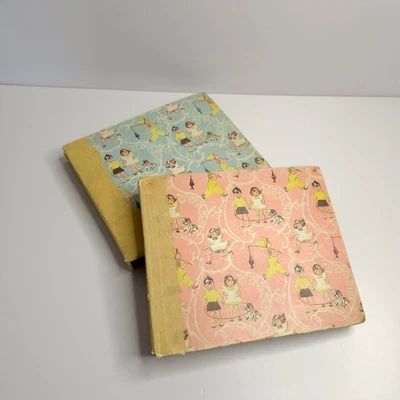 Two Vintage Record Binder Booklets Huge Mixed Lot of Childrens Records READ - Photo 1/4