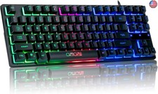 CHONCHOW 87-Key RGB Backlit Compact Gaming Keyboard - USB Wired Tenkeyless